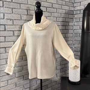 Karen Scott Cream Cowl Neck Sweater
